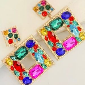 6/$20 Coloful Square earrings